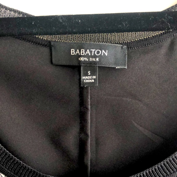 100% silk black and white printed Babaton maxi - Picture 3 of 5